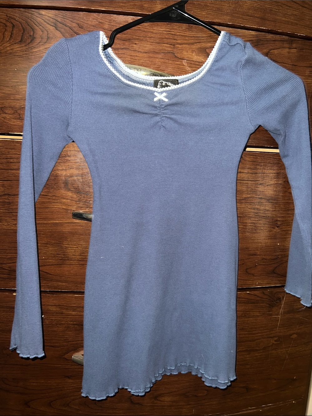 Xhilaration Long Sleeve Scoop Neck Knit Dress in Periwinkle Blue